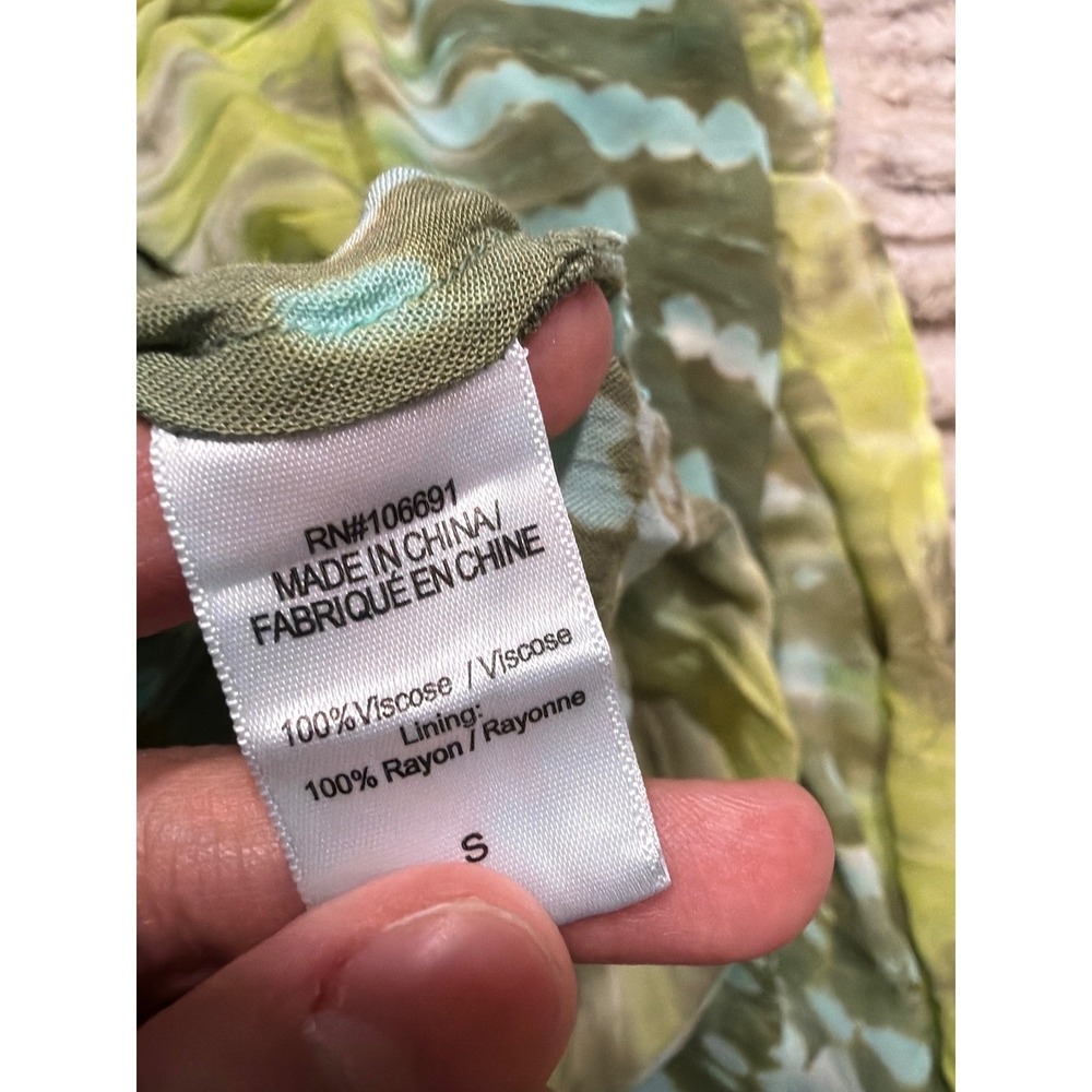 Young Fabulous & Broke Tie Dye Smocked Maxi Dress Green Teal Small RN 106691 - Picture 4 of 7